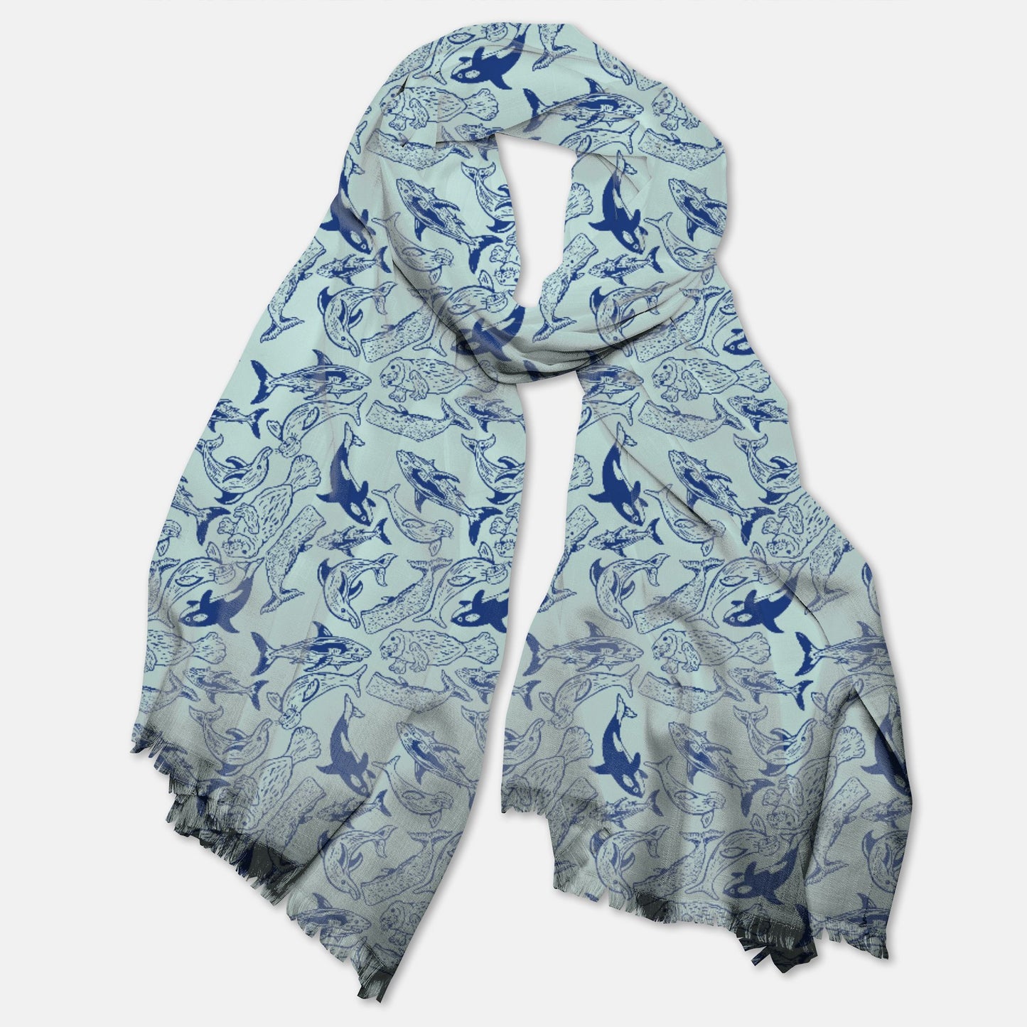 Ocean Animals Pashmina Scarf - FREE SHIPPING