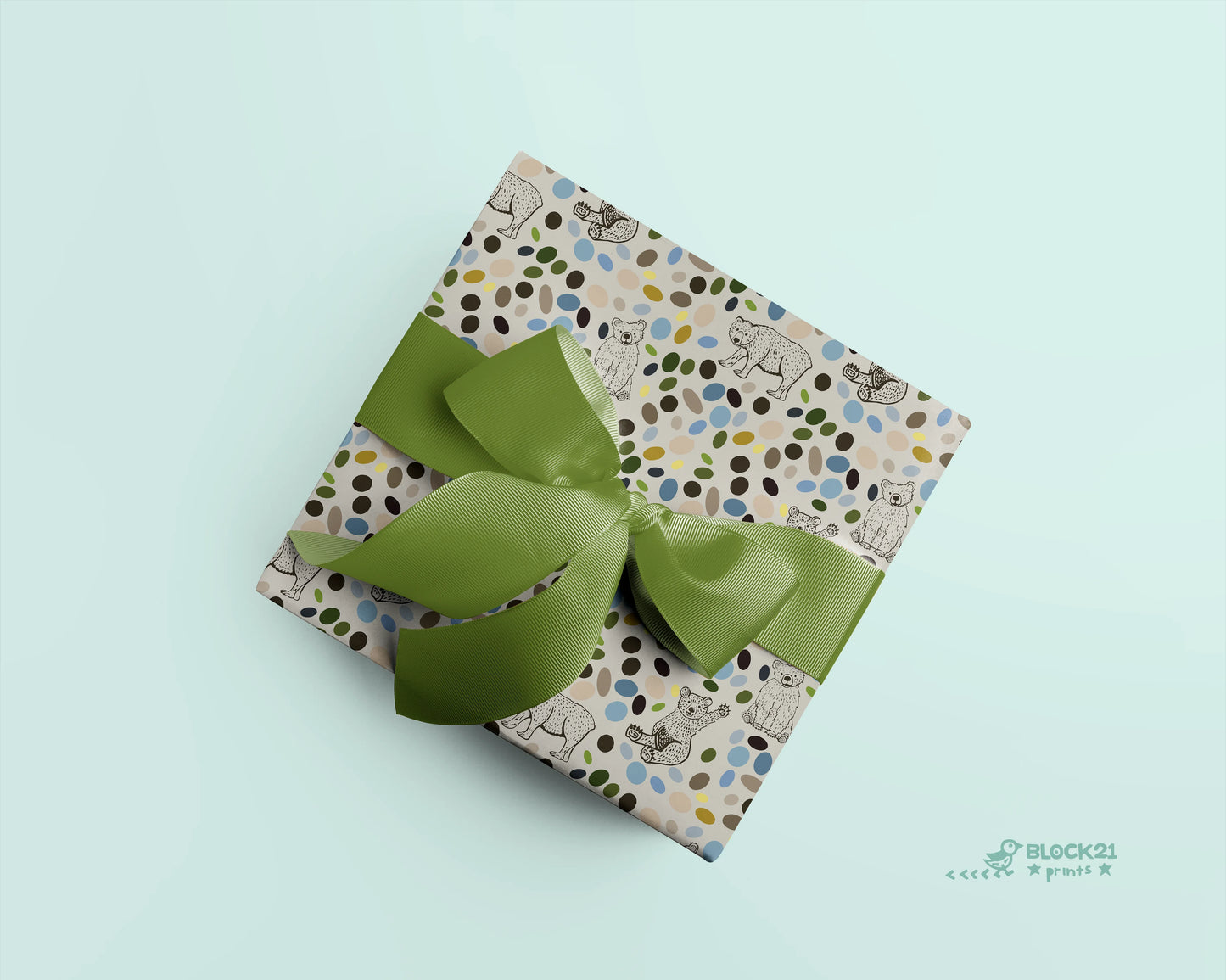 Bears Animals Gift Wrap Sheet - set of two