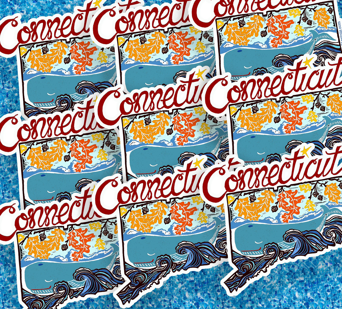 Connecticut State Die Cut Vinyl Sticker