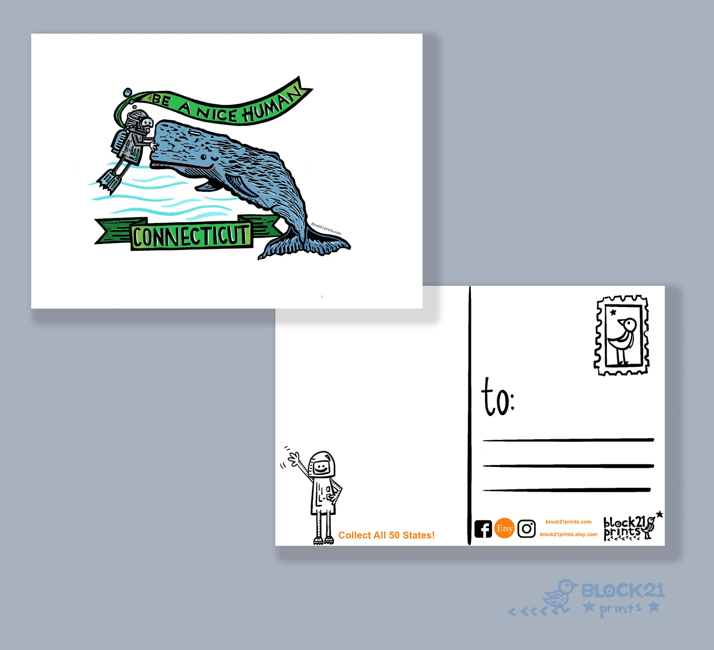 Connectiut Gift Bundle | Stickers & Postcard