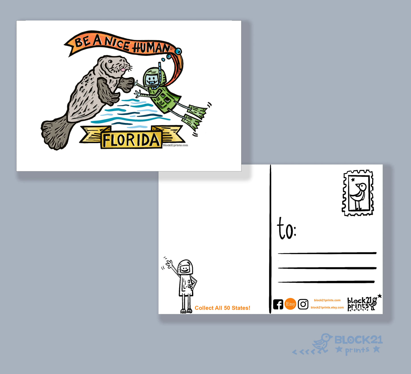Florida Manatee Be a Nice Human Sticker Decal