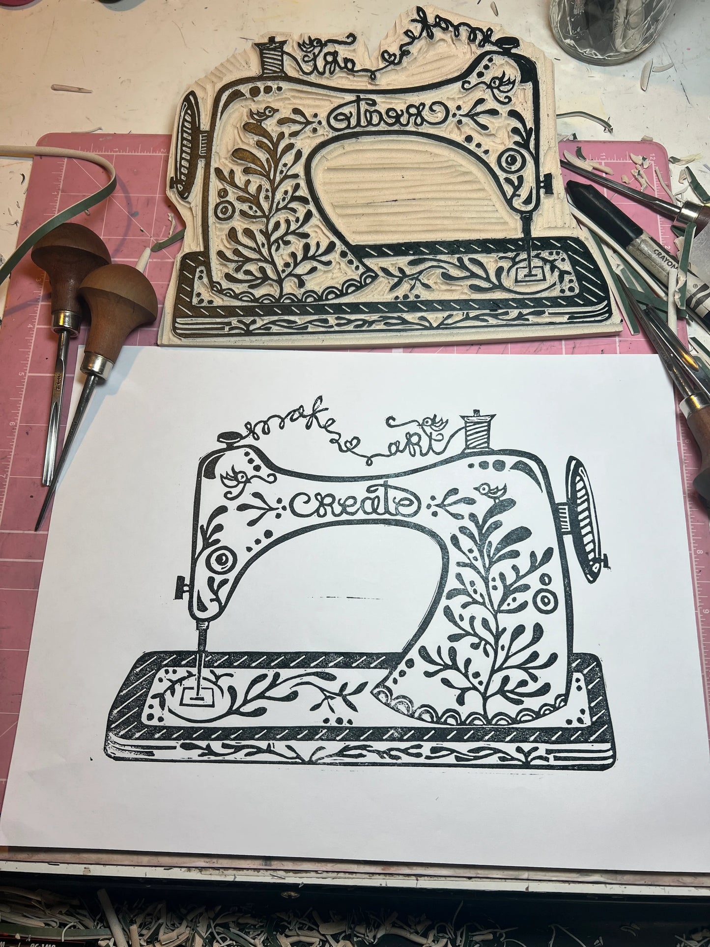 Vintage Sewing Machine Art Print 8.5" x 11"
