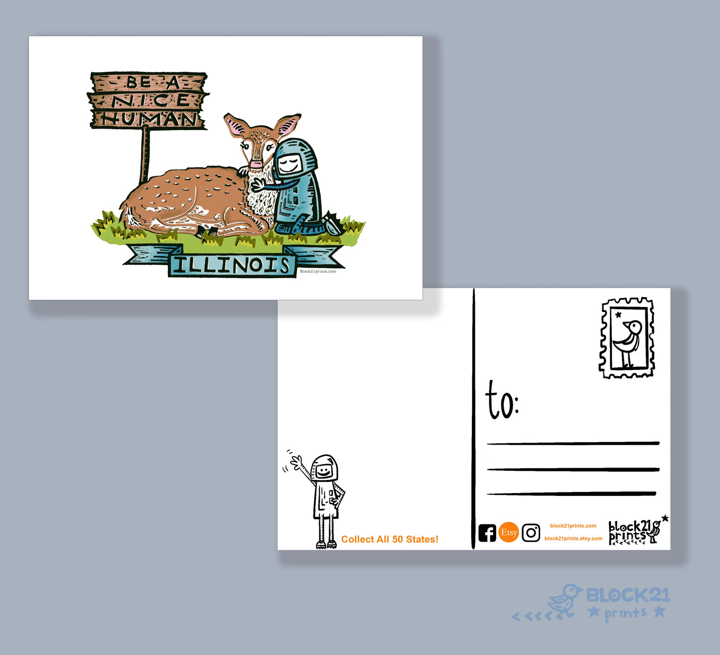 Illinois White Tailed Deer Be a Nice Human Sticker Decal