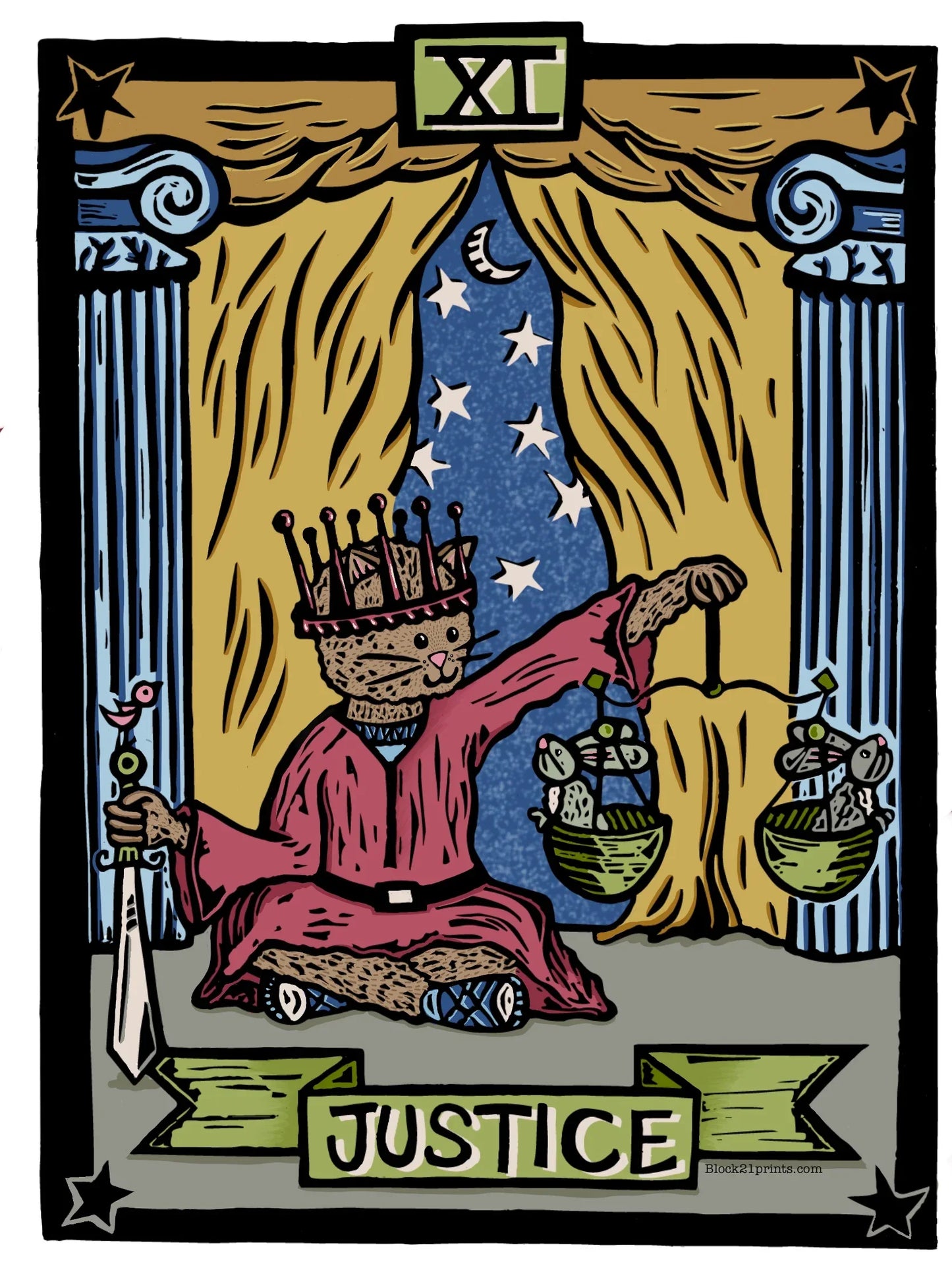 Justice Tarot Art Print 8.5" x 11"