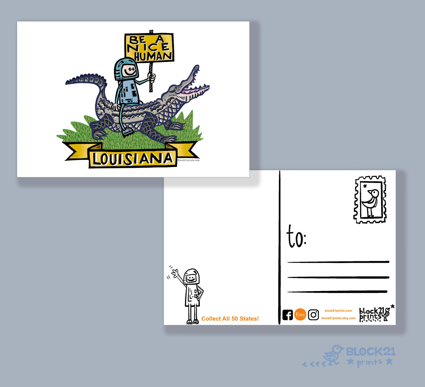 Louisiana Gator Be a Nice Human Sticker Decal
