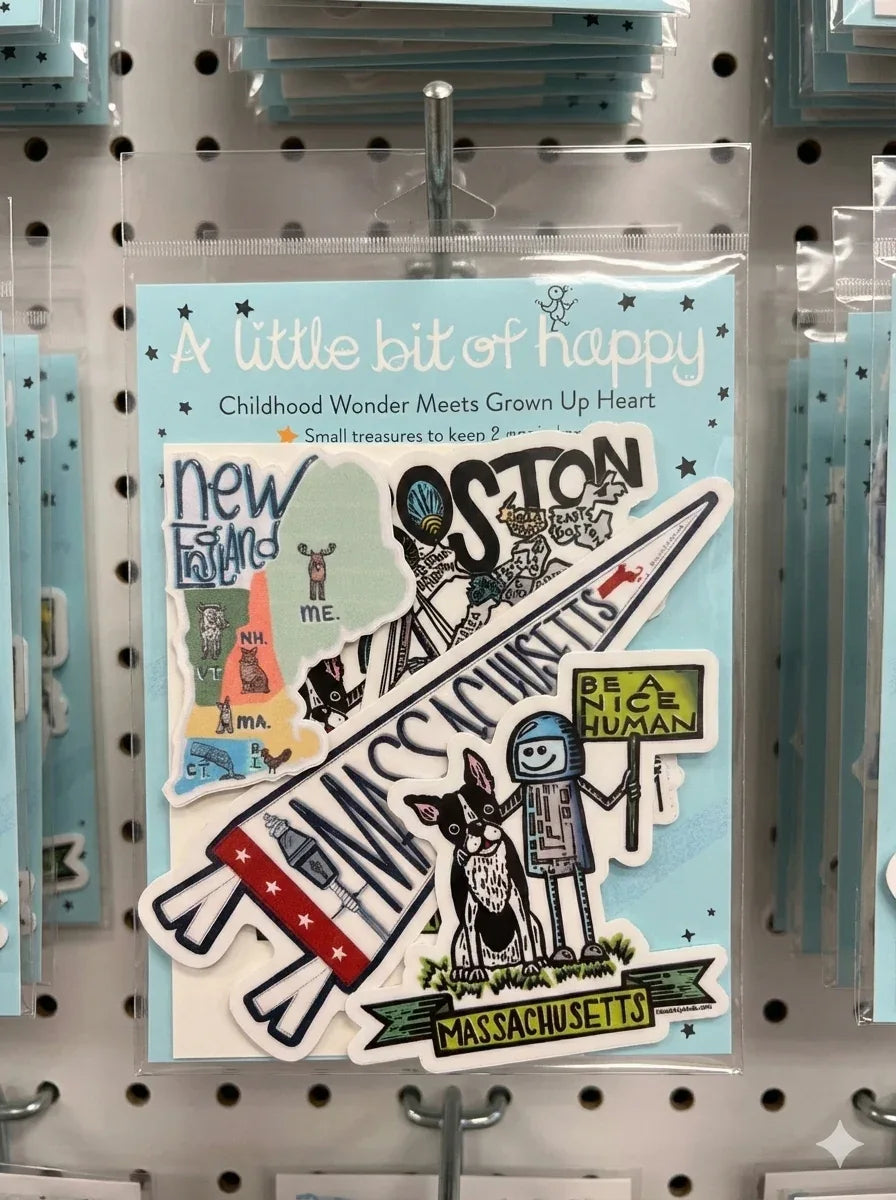 Massachusetts Gift Bundle | Stickers & Postcard