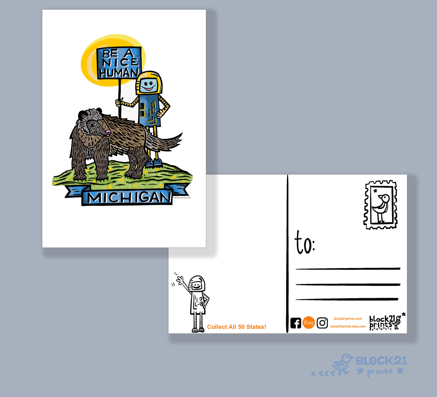 Michigan State Wolverine Be a Nice Human Sticker Decal