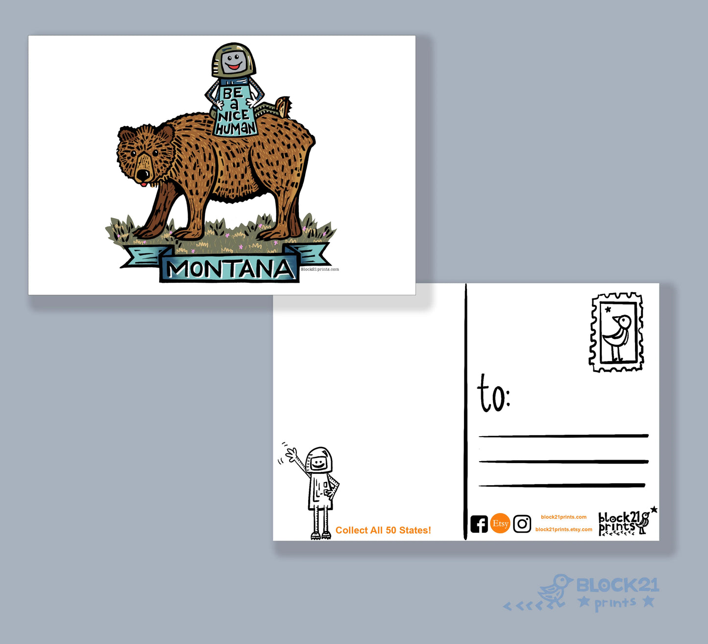 Montana bear Be a Nice Human Sticker Decal