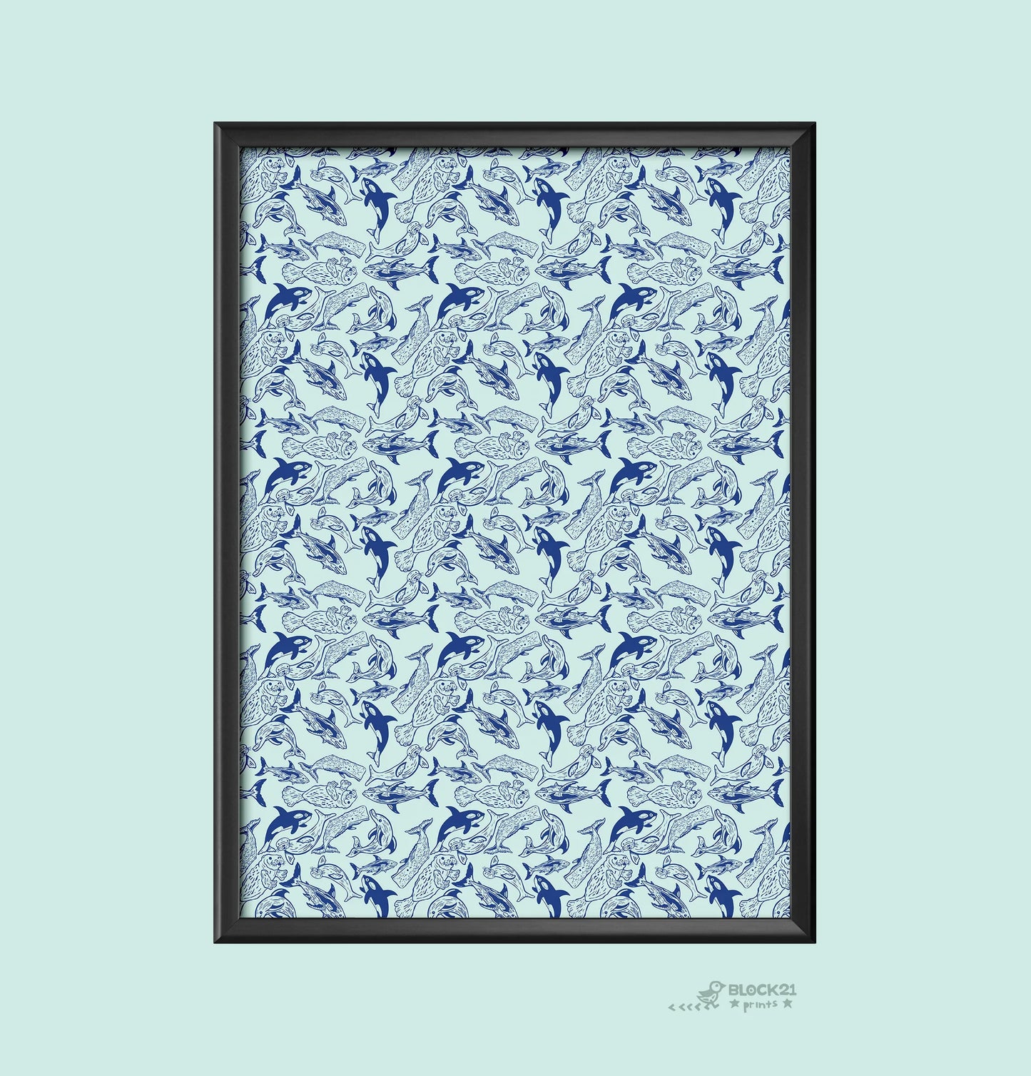 Ocean Animals Blank Greeting Card A2