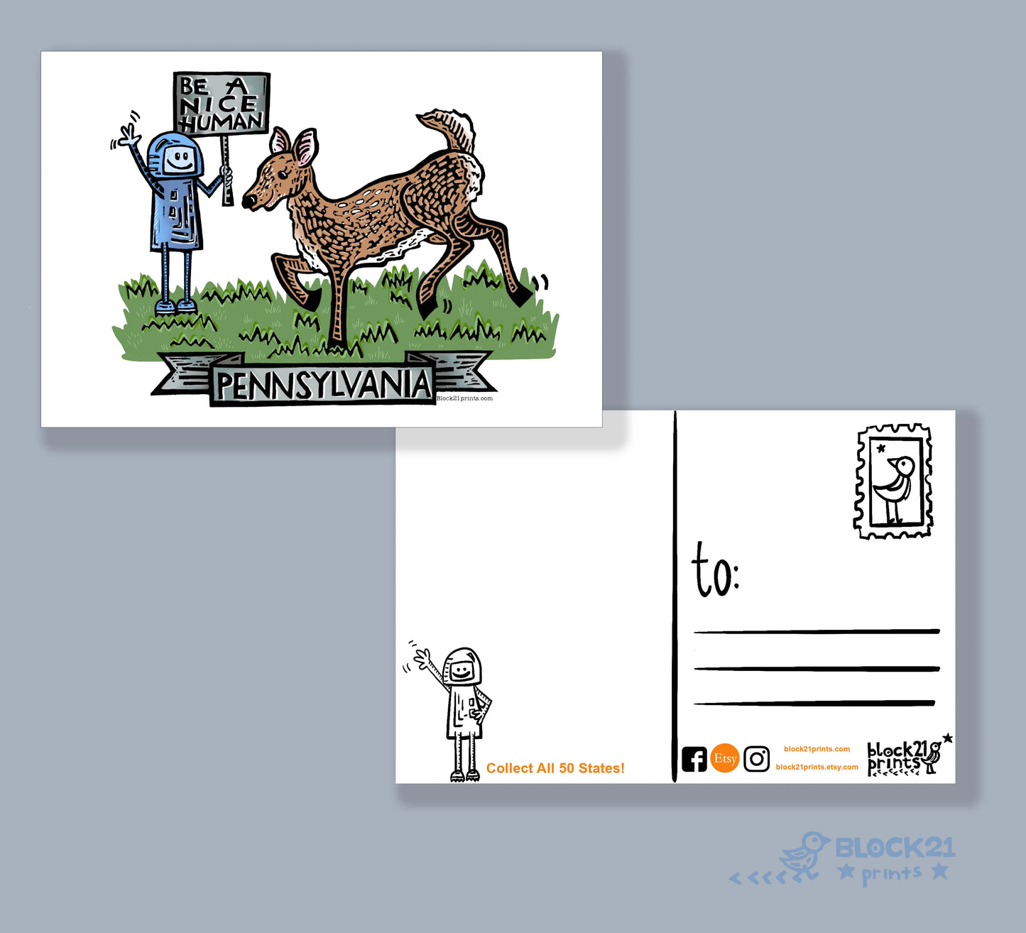 Pennsylvania white tailed deer Be a Nice Human Sticker Decal