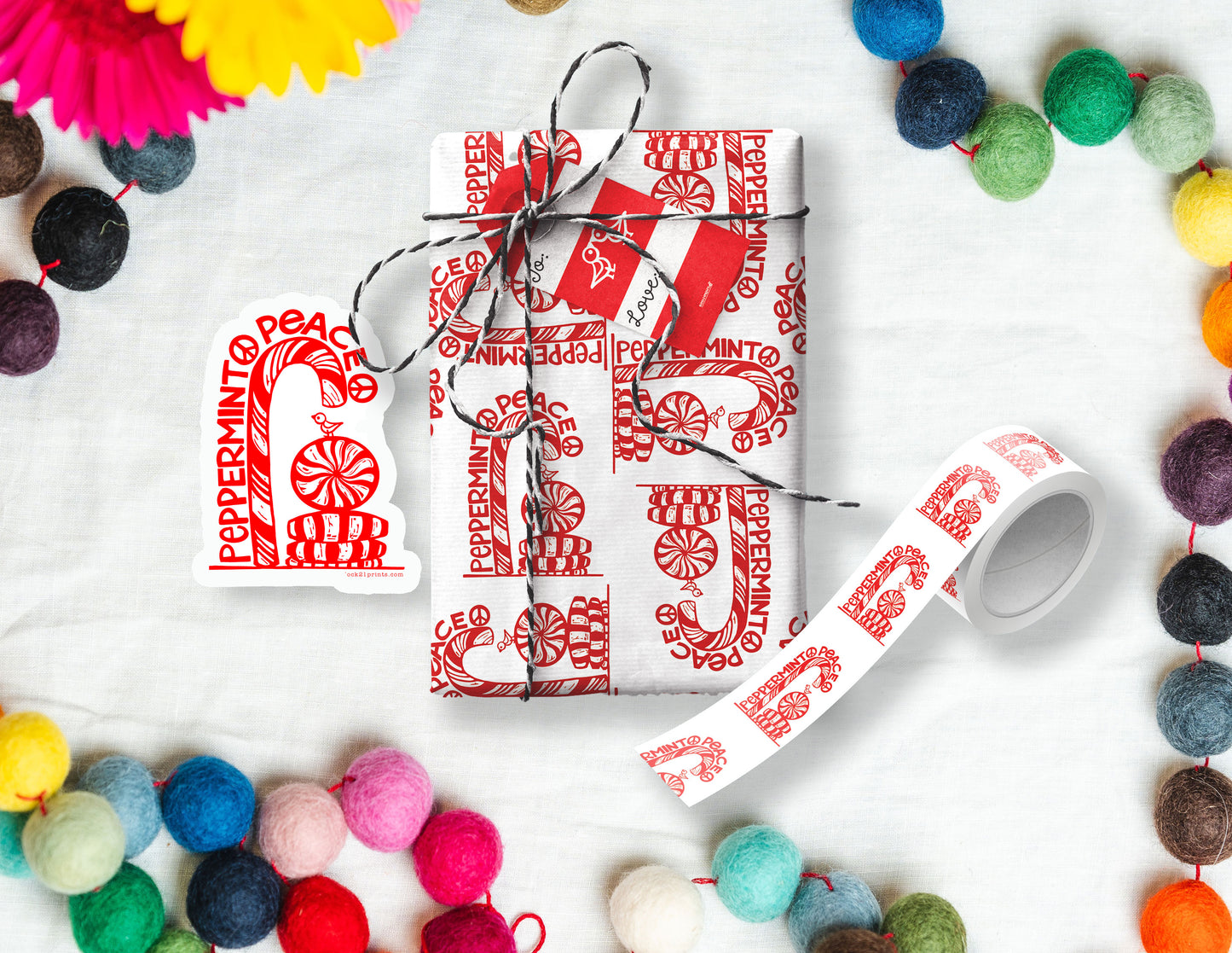 Peppermint Peace Sticker