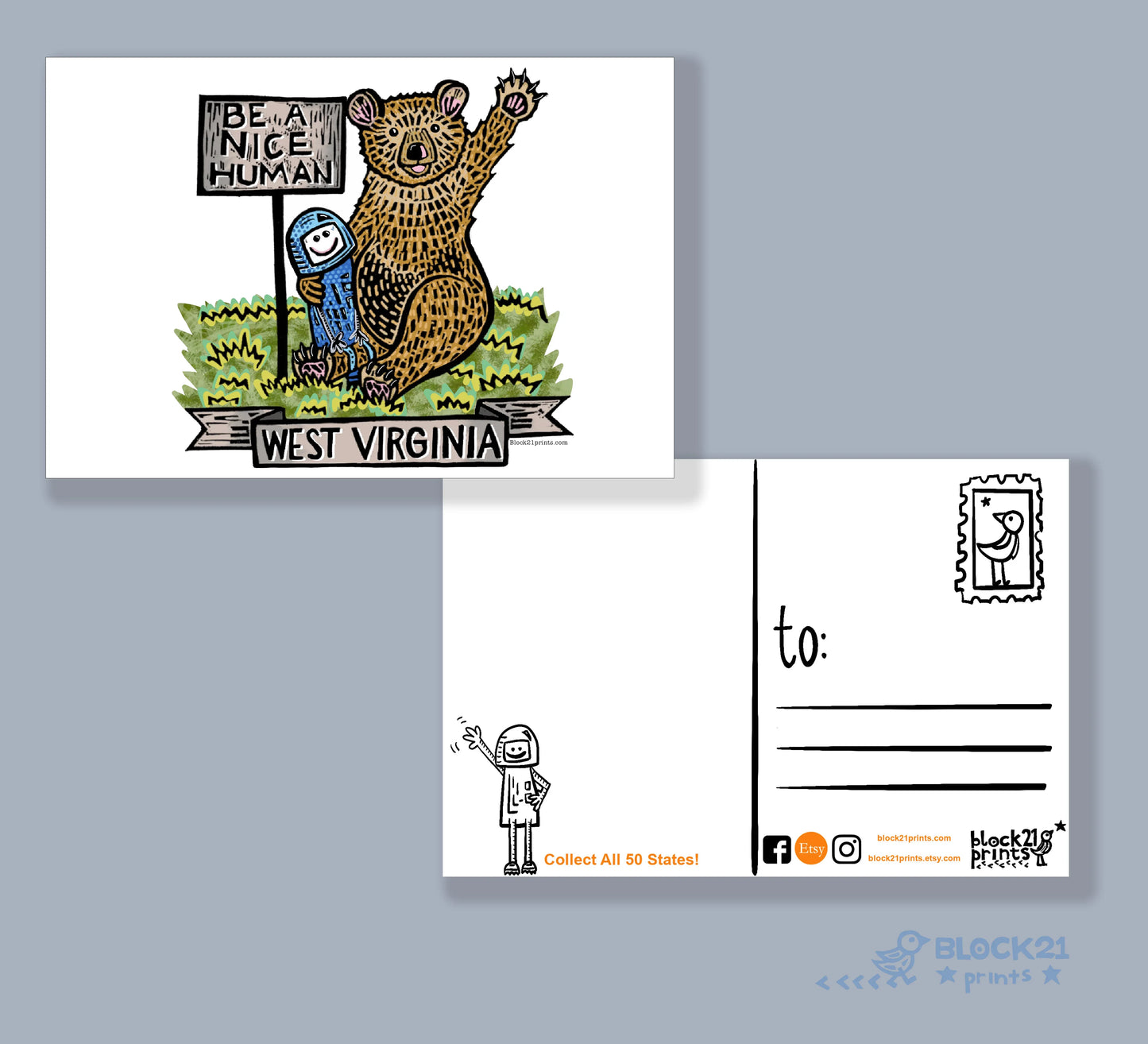 West Virginia Bear Be a Nice Human Sticker Decal