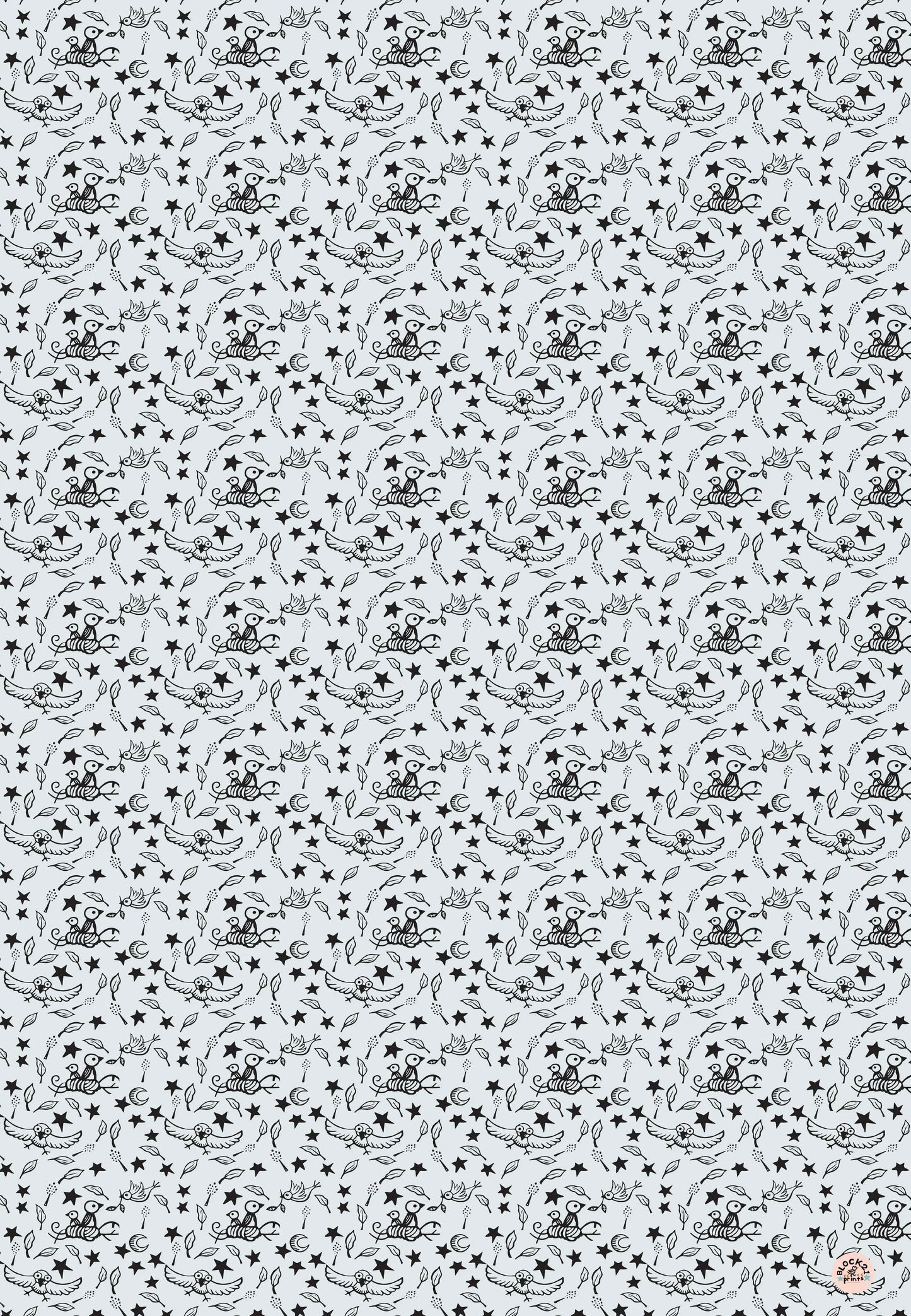 Birds and Stars Gift Wrap Sheet - set of two