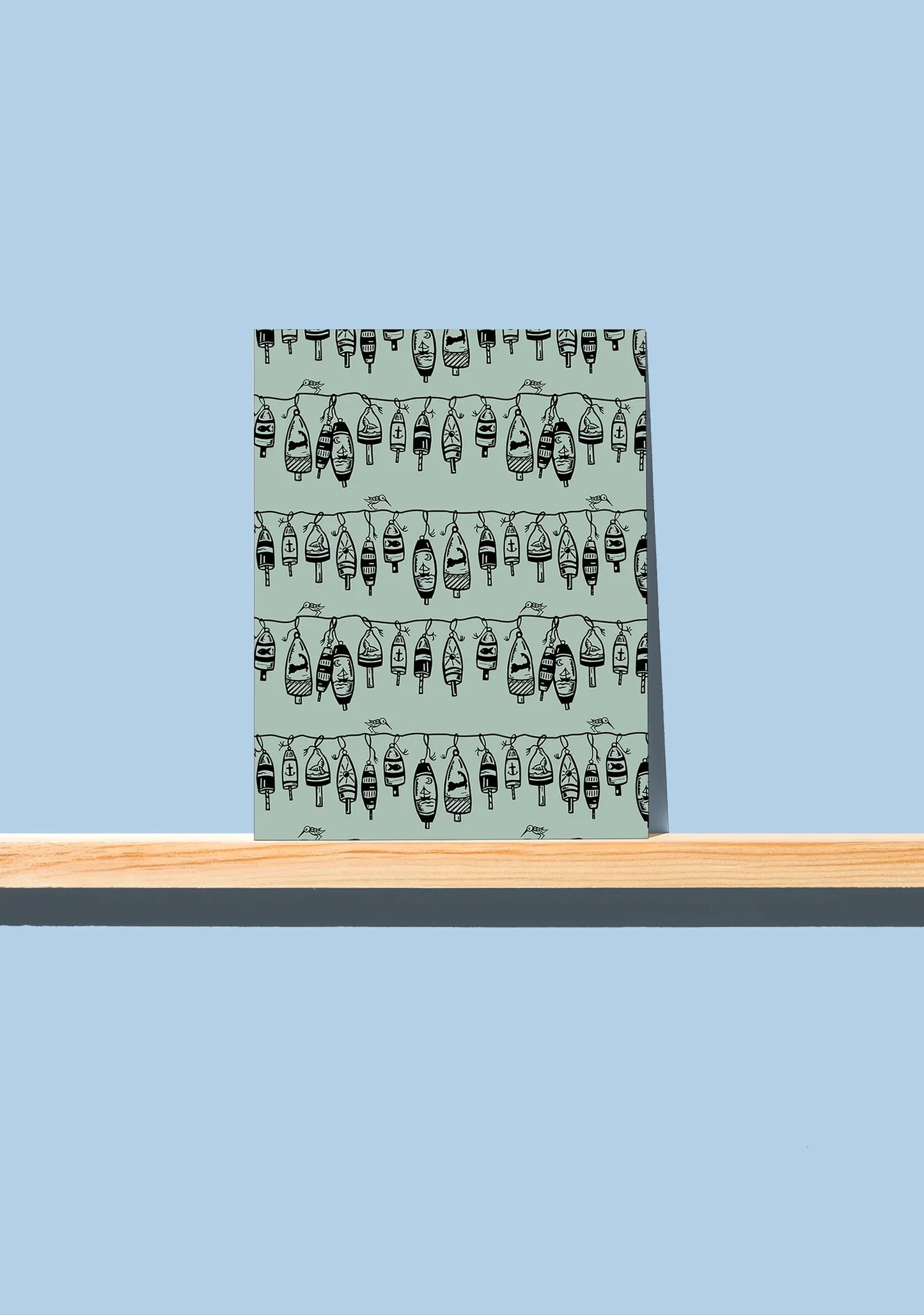 Ocean Buoys Blank Greeting Card A2