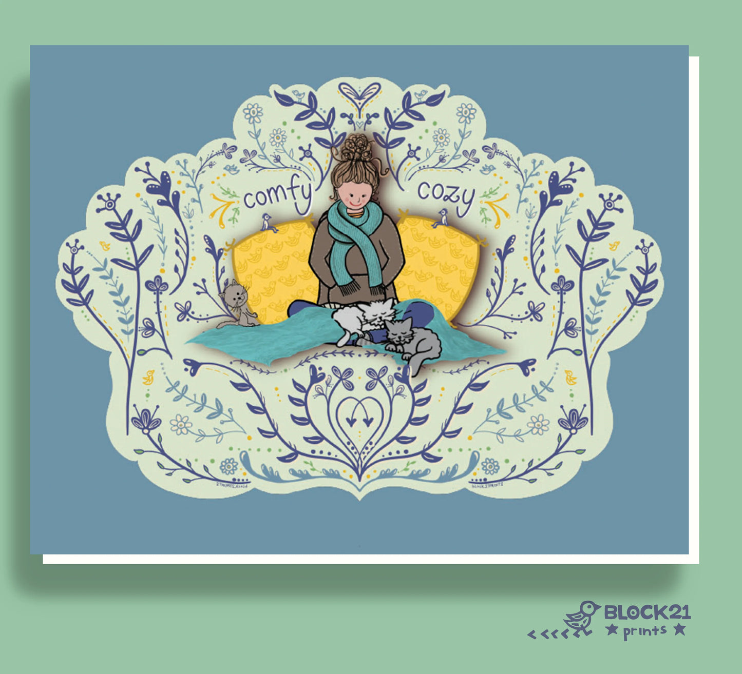 Comfy Cozy Card | A2 Blank Inside
