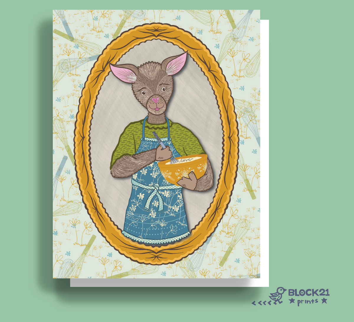 Cute Baking Deer Vinyl Sticker | Whimsical Baker Gift