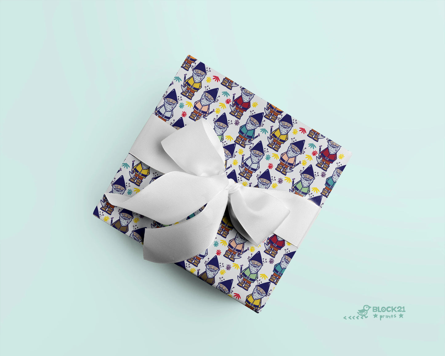 Gnome Gift Wrap Sheet - set of two