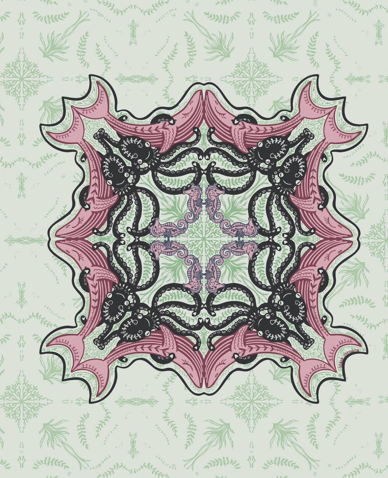 Ocean Mandala - Blank Greeting Card