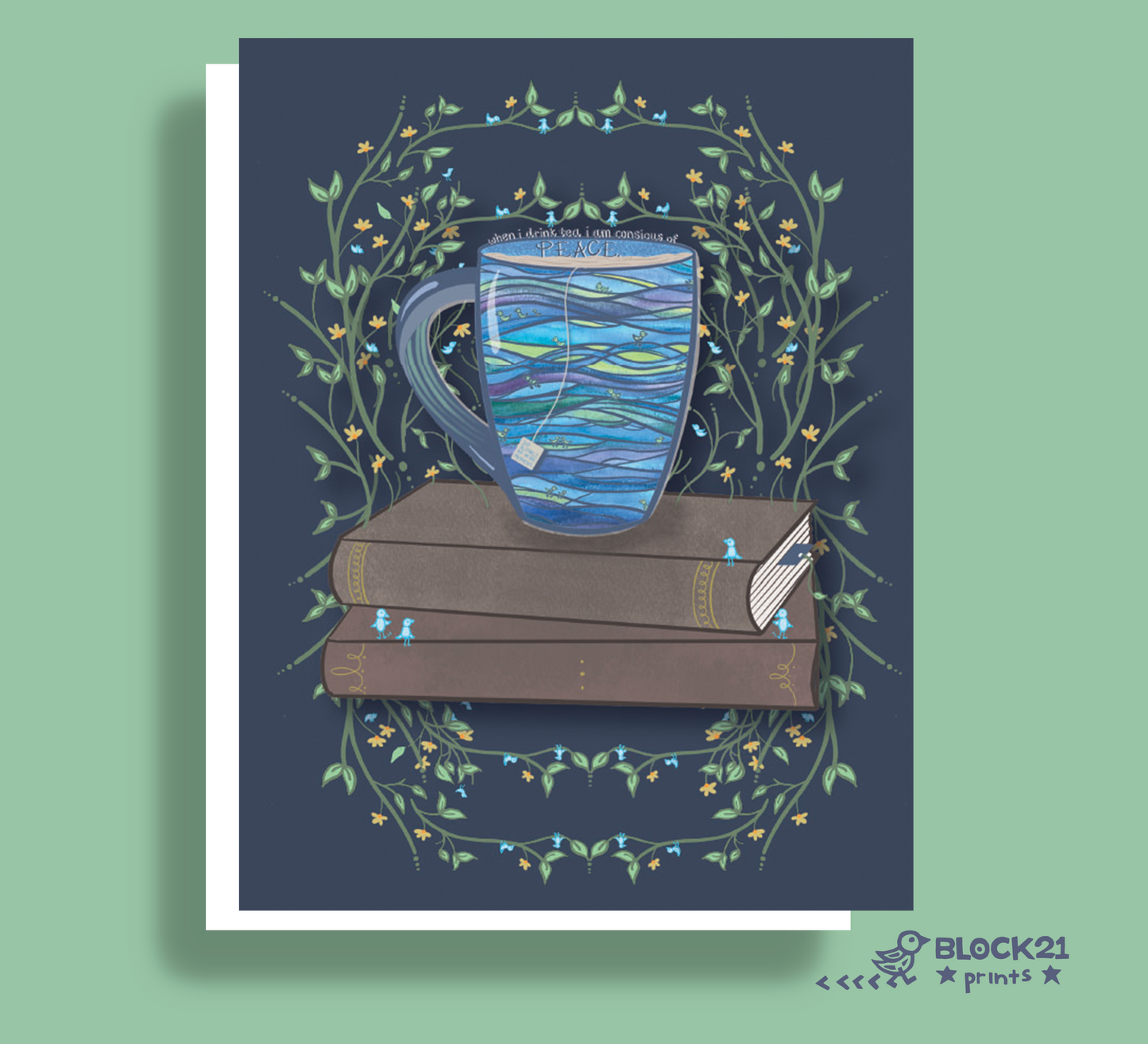 Tea and Peace Greeting Card – A2
