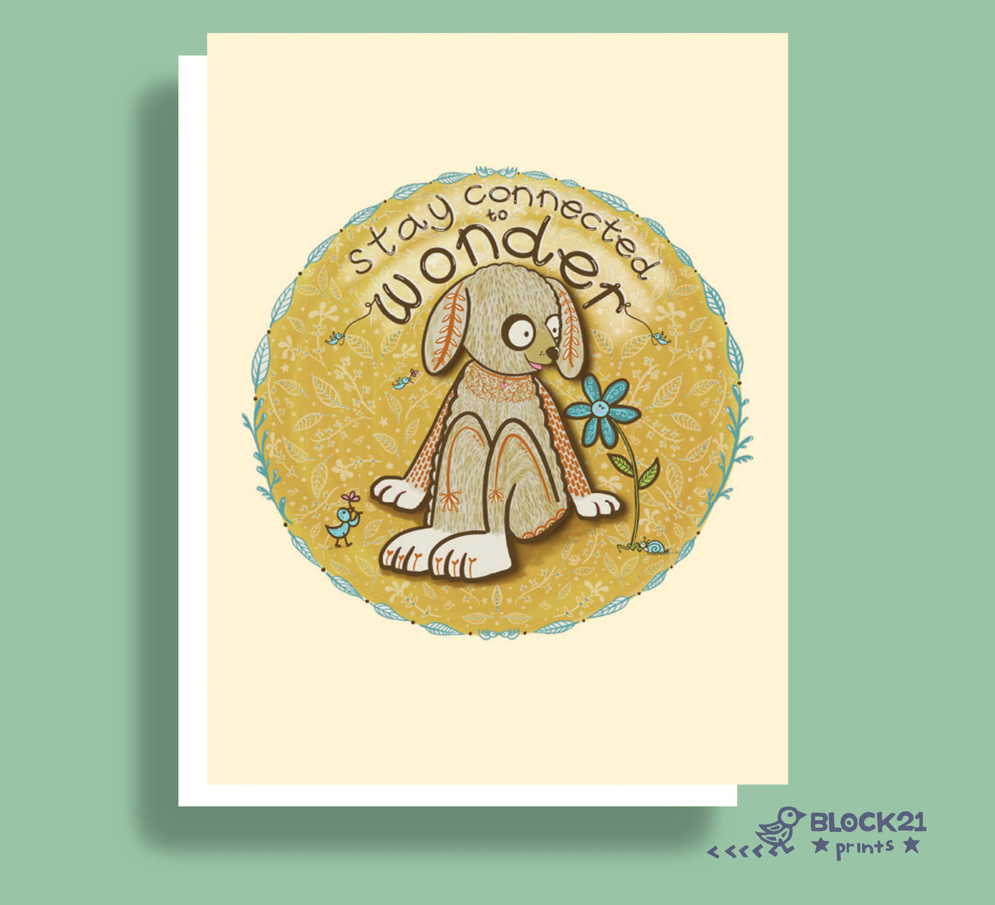 Stay Connected to Wonder - Dog - A2 Blank Inside