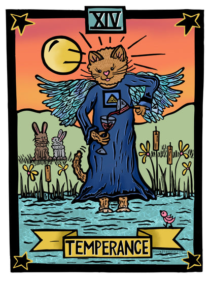 Temperance Tarot Card Die Cut Vinyl Sticker