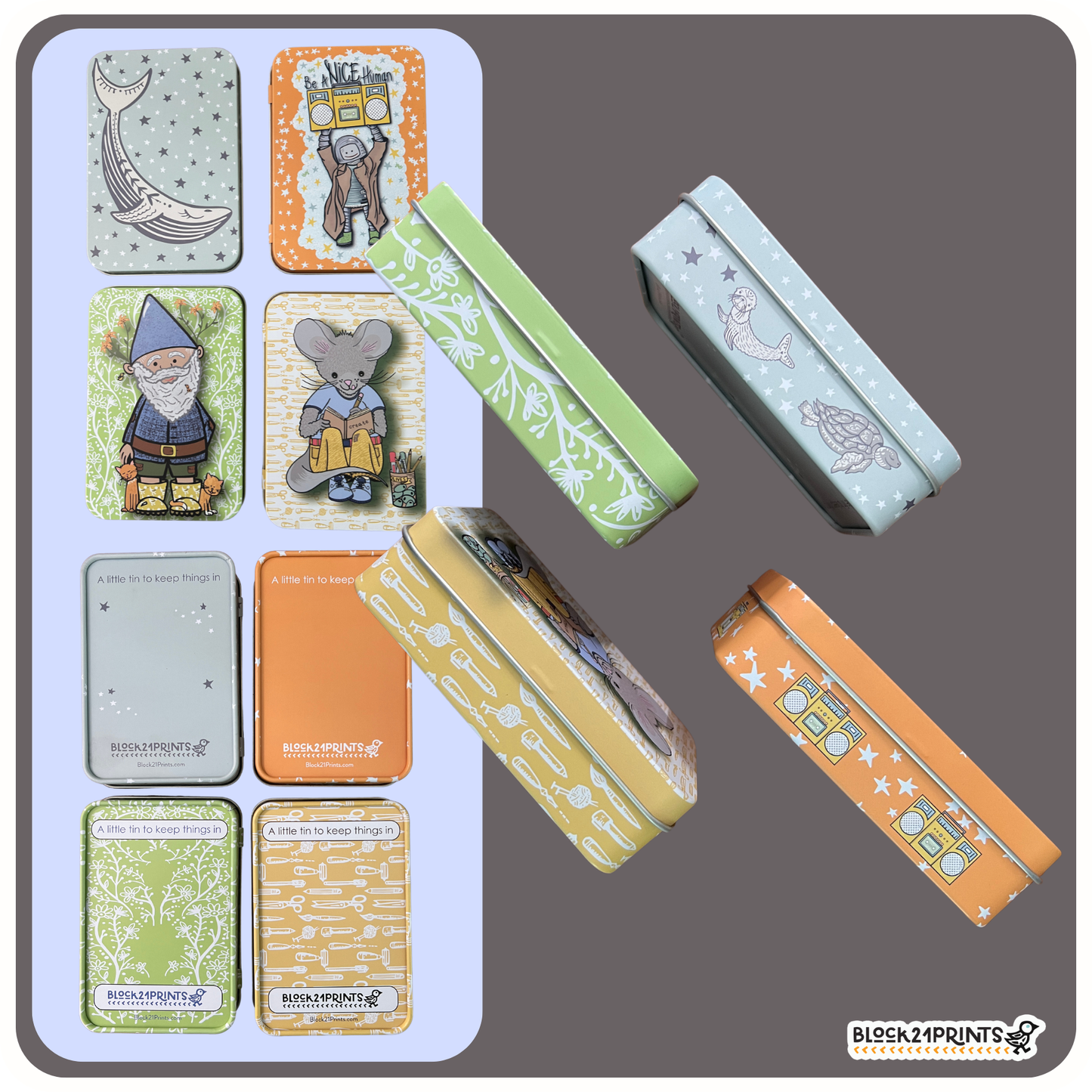 Be A Nice Human - Tin Box with Hinged Lid