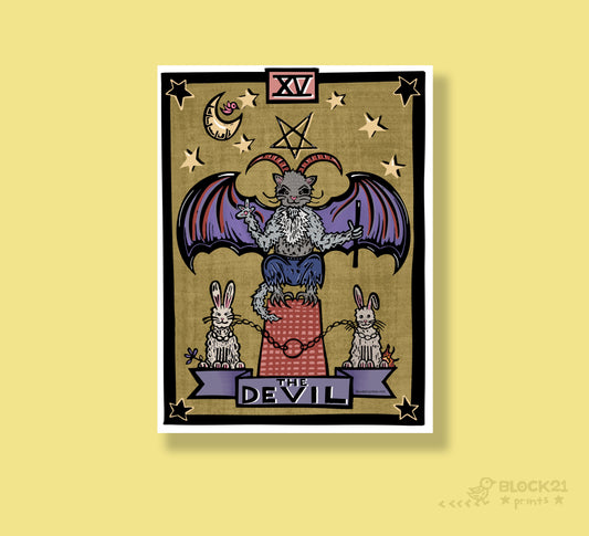 The Devil Tarot Card Die Cut Vinyl Sticker