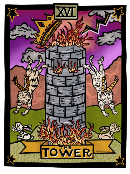 The Tower Tarot Card Die Cut Vinyl Sticker