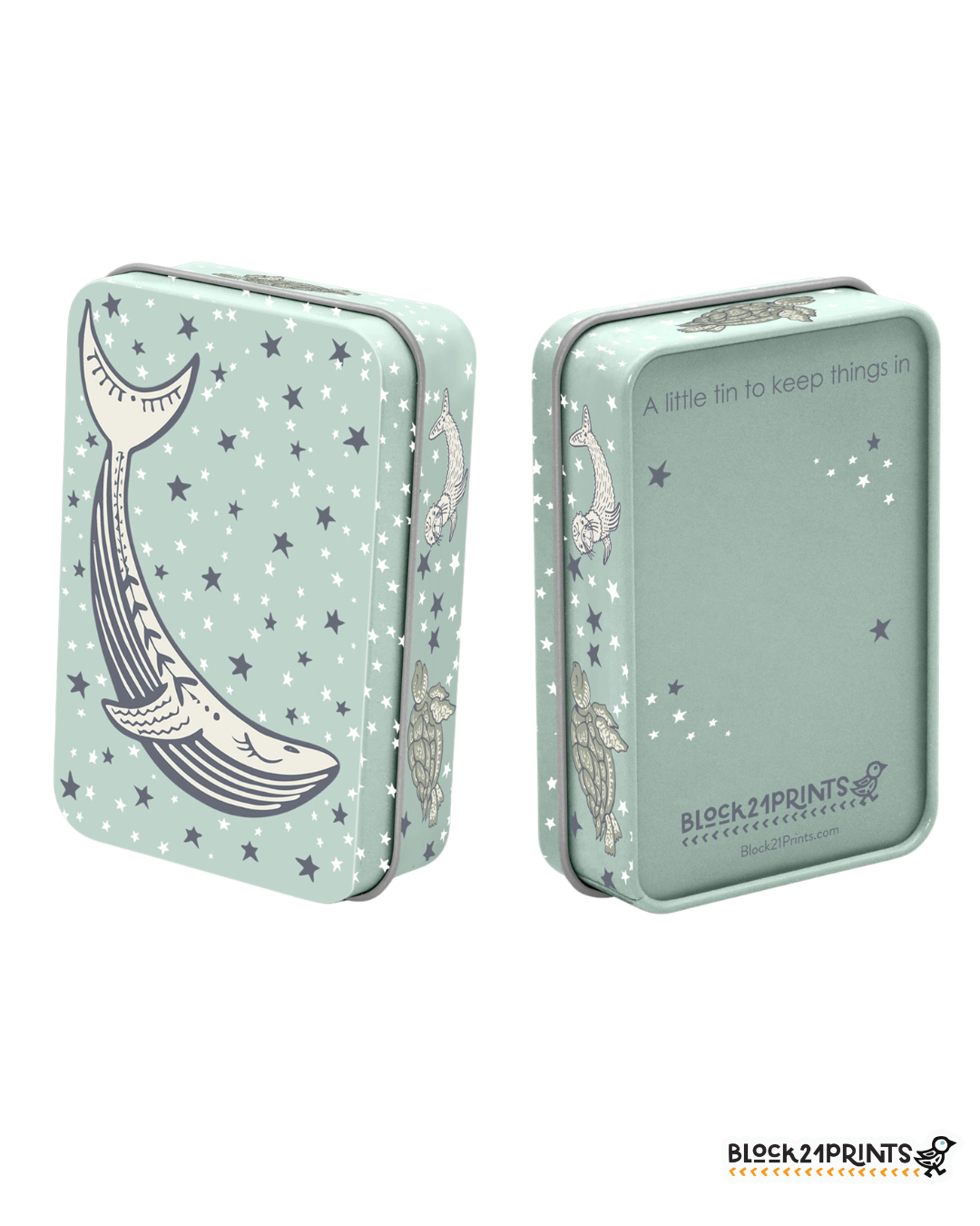Coastal Whale - Tin Box with Hinged Lid