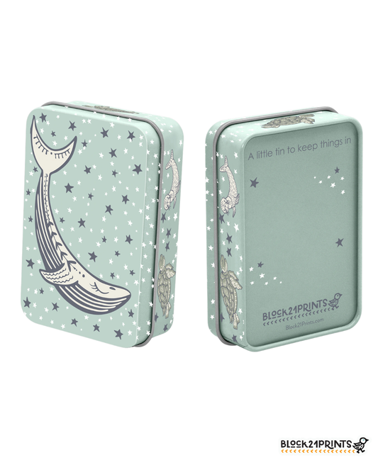 Coastal Whale - Tin Box with Hinged Lid