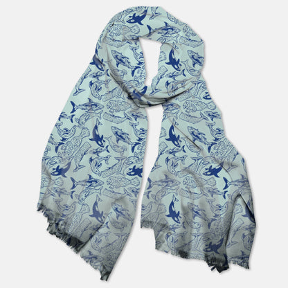 Ocean Animals Pashmina Scarf - FREE SHIPPING