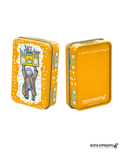Be A Nice Human - Tin Box with Hinged Lid