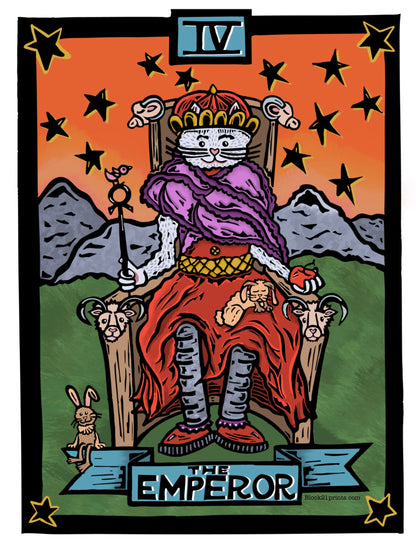 The Emperor Tarot Card Die Cut Vinyl Sticker