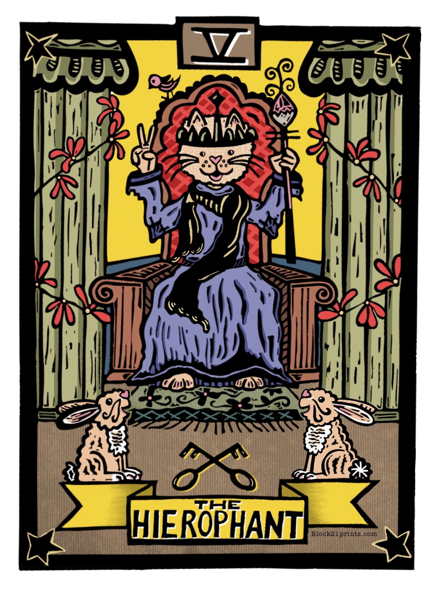 The Hierophant Tarot Card Die Cut Vinyl Sticker