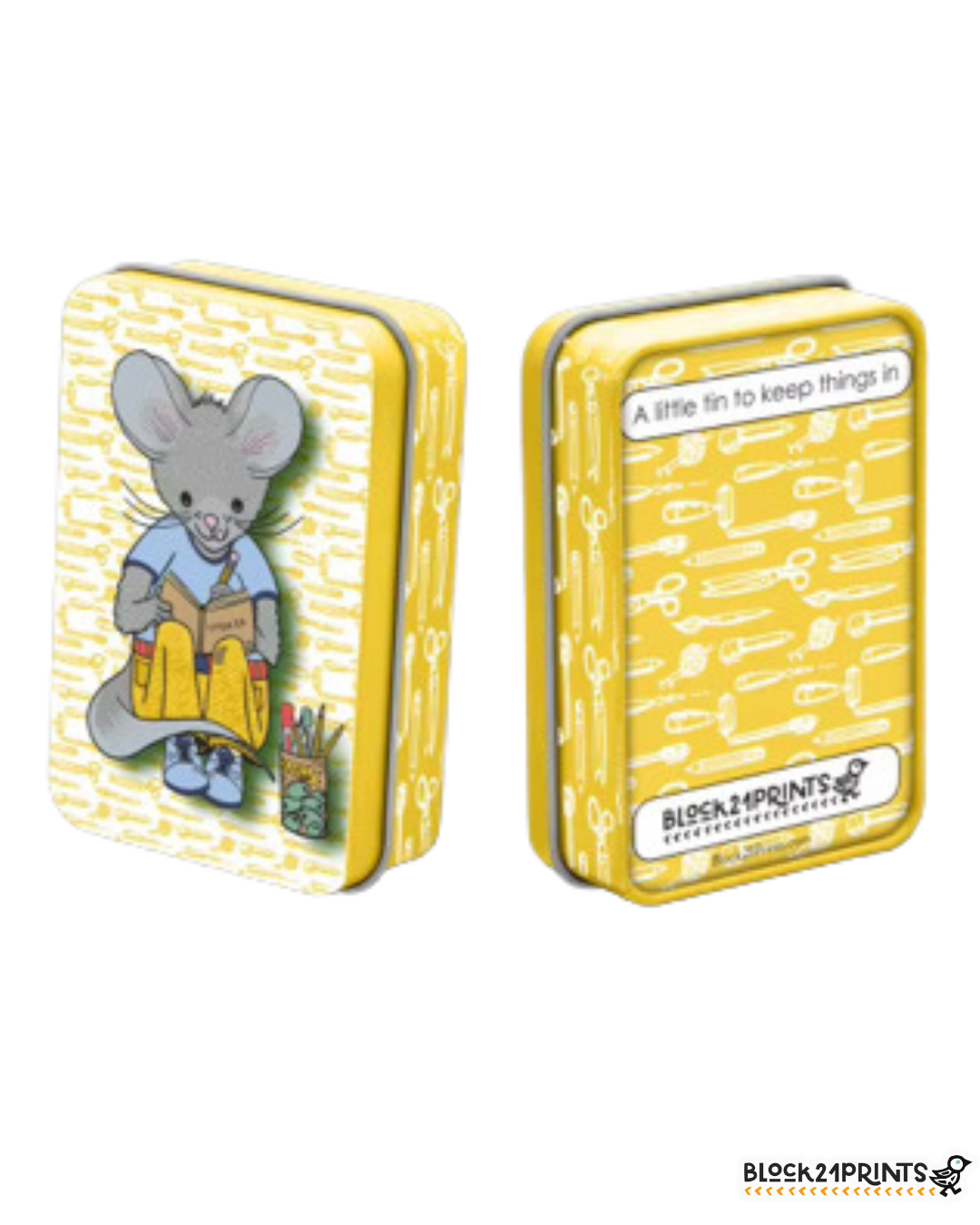 Art Mouse - Tin Box with Hinged Lid