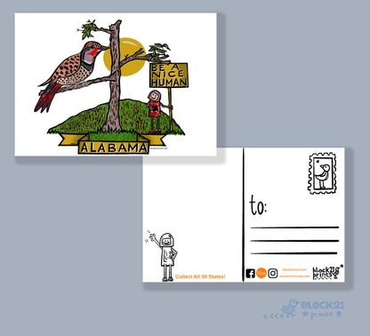 Alabama Northern Flicker Bird Be a Nice Human Sticker Decal