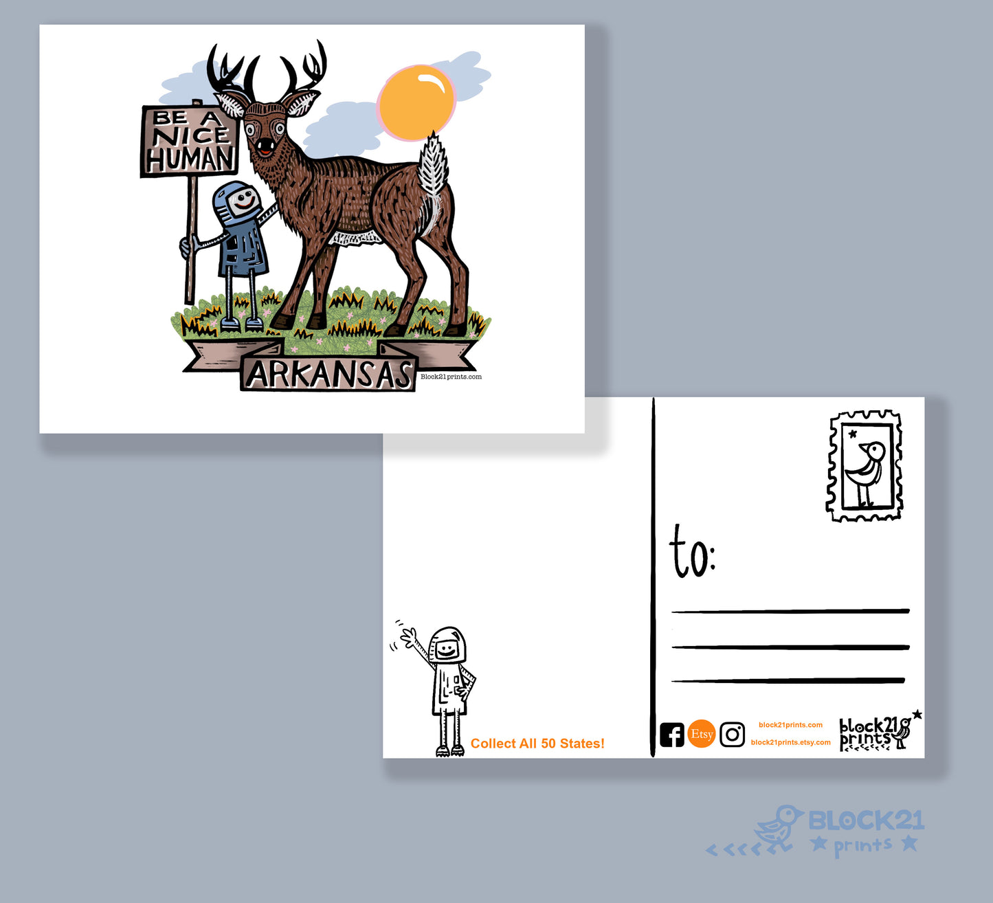 Arkansas white tailed deer Be a Nice Human Sticker Decal