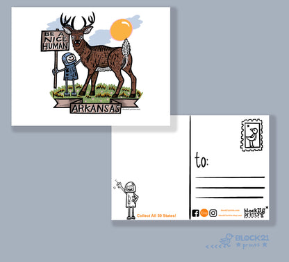 Arkansas white tailed deer Be a Nice Human Sticker Decal