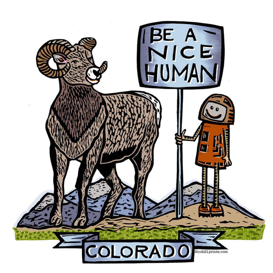 Colorado  Be a Nice Human Sticker Decal