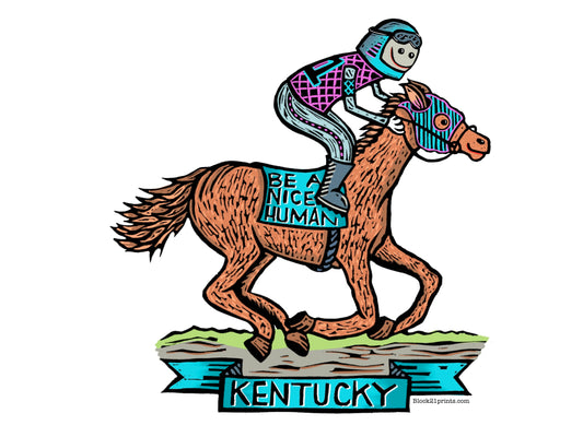 Kentucky Race Horse Be a Nice Human Sticker Decal