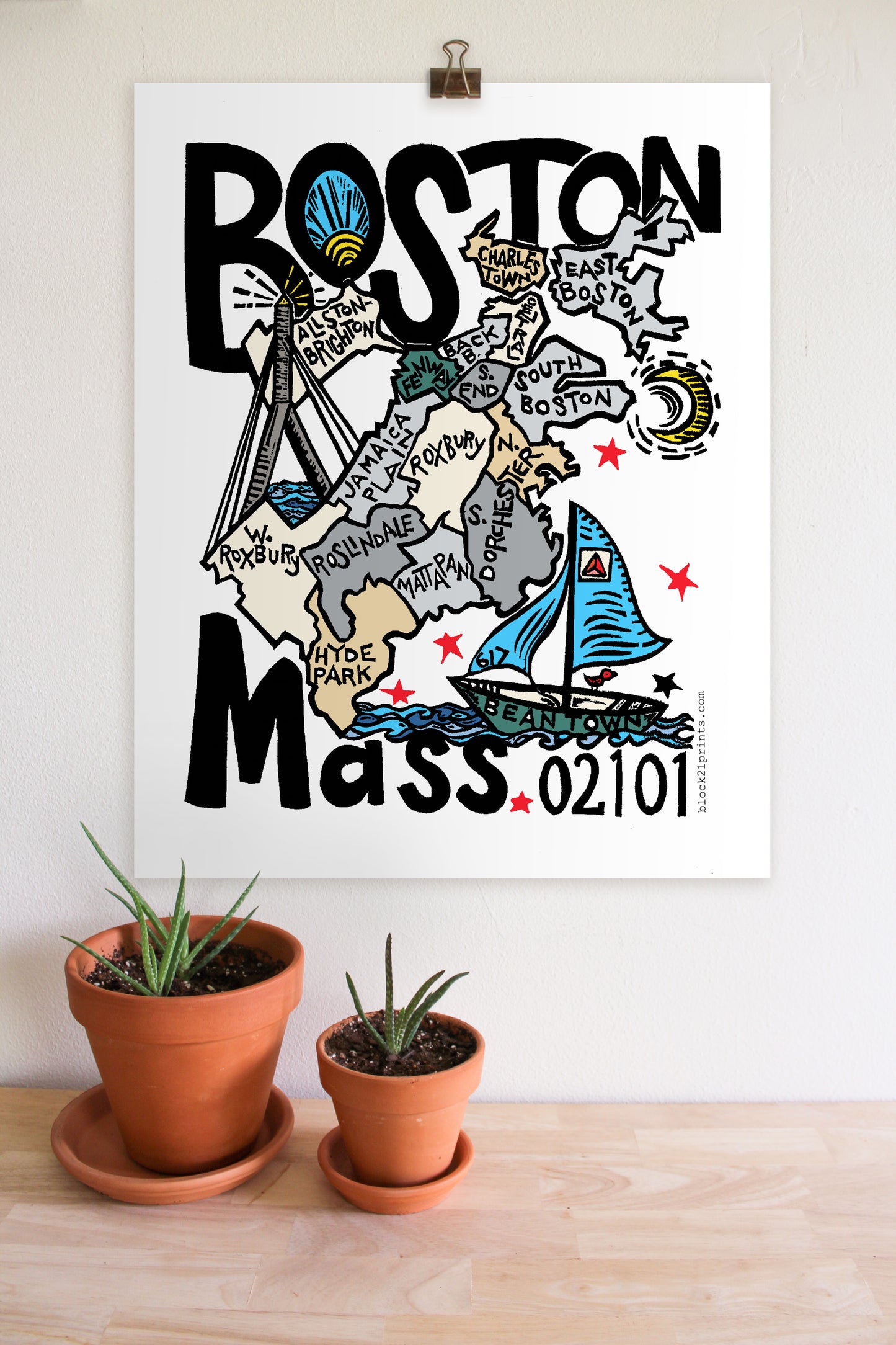 Boston Massachusetts City Map Poster Print