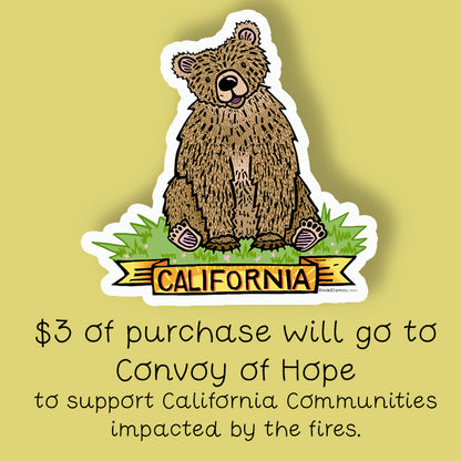 California Bear Sticker - Wildfire Relief Donation