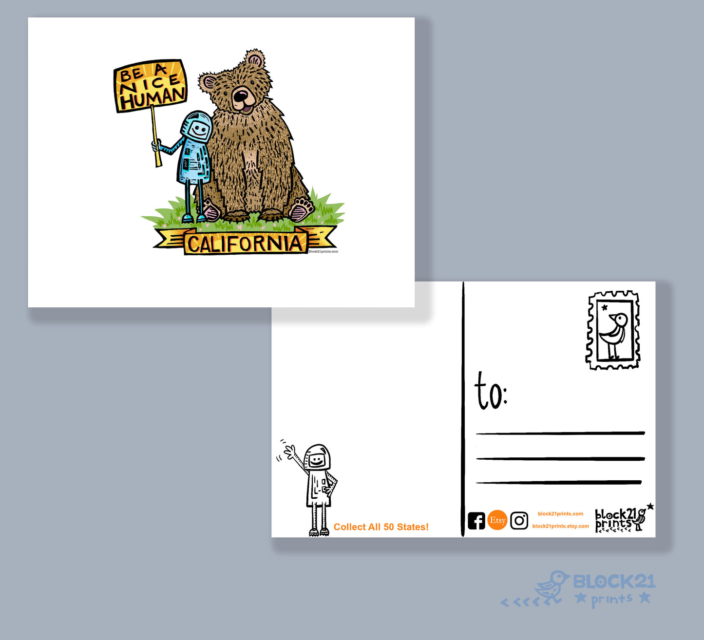 California Bear Be a Nice Human Sticker