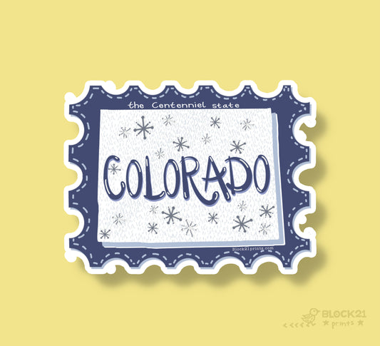 Colorado Postage Stamp Sticker Decal