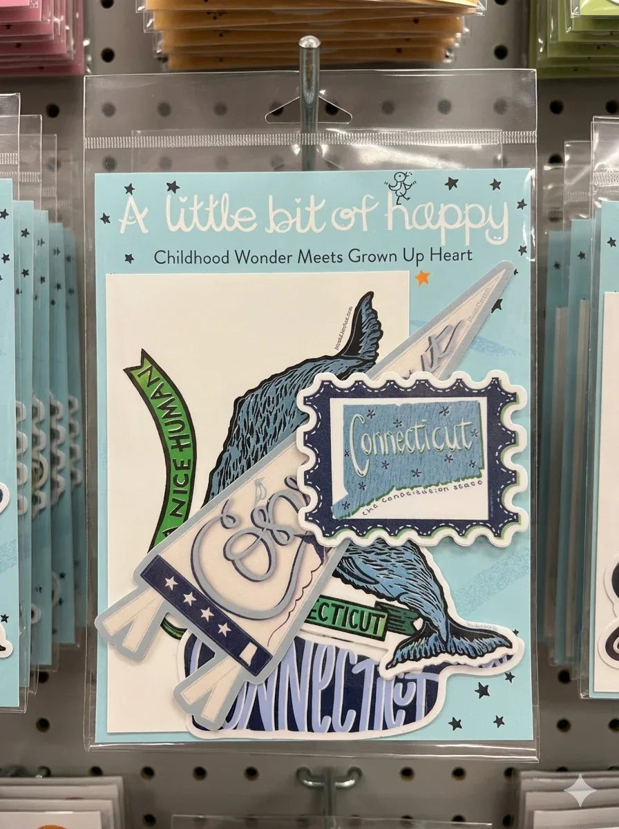 Connectiut Gift Bundle | Stickers & Postcard