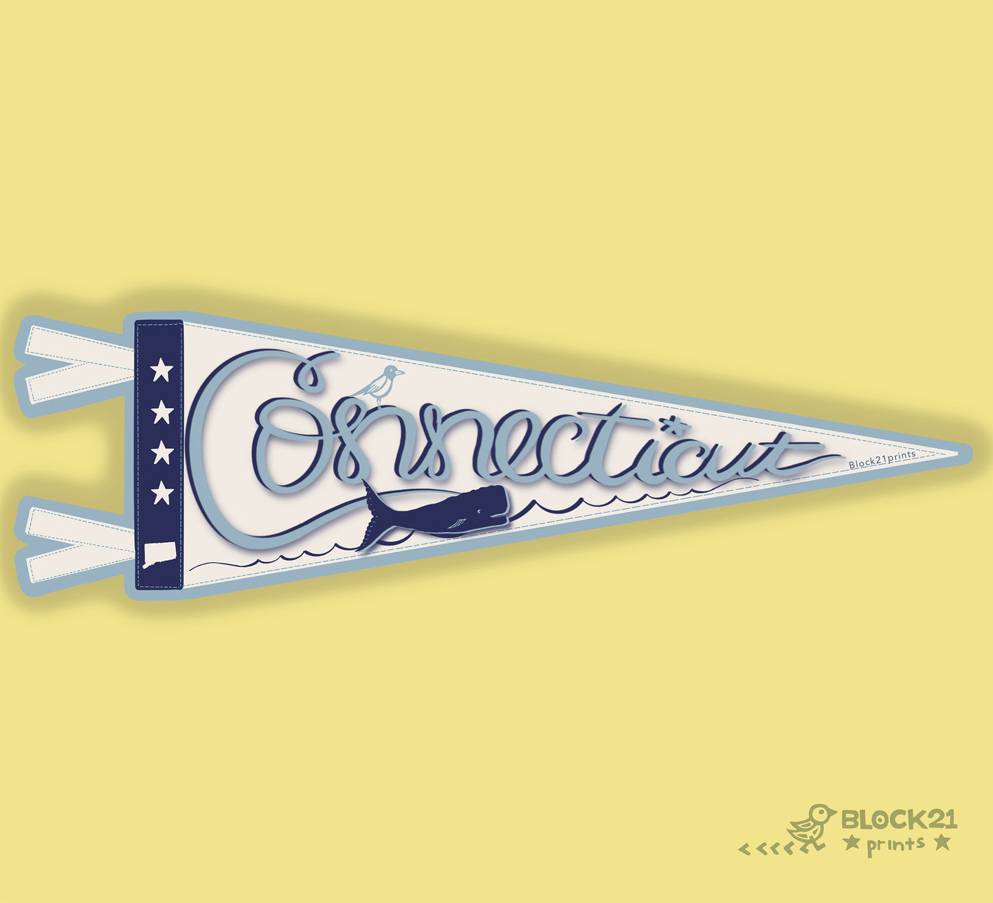 Connecticut Pennant Sticker –  Vinyl Decal