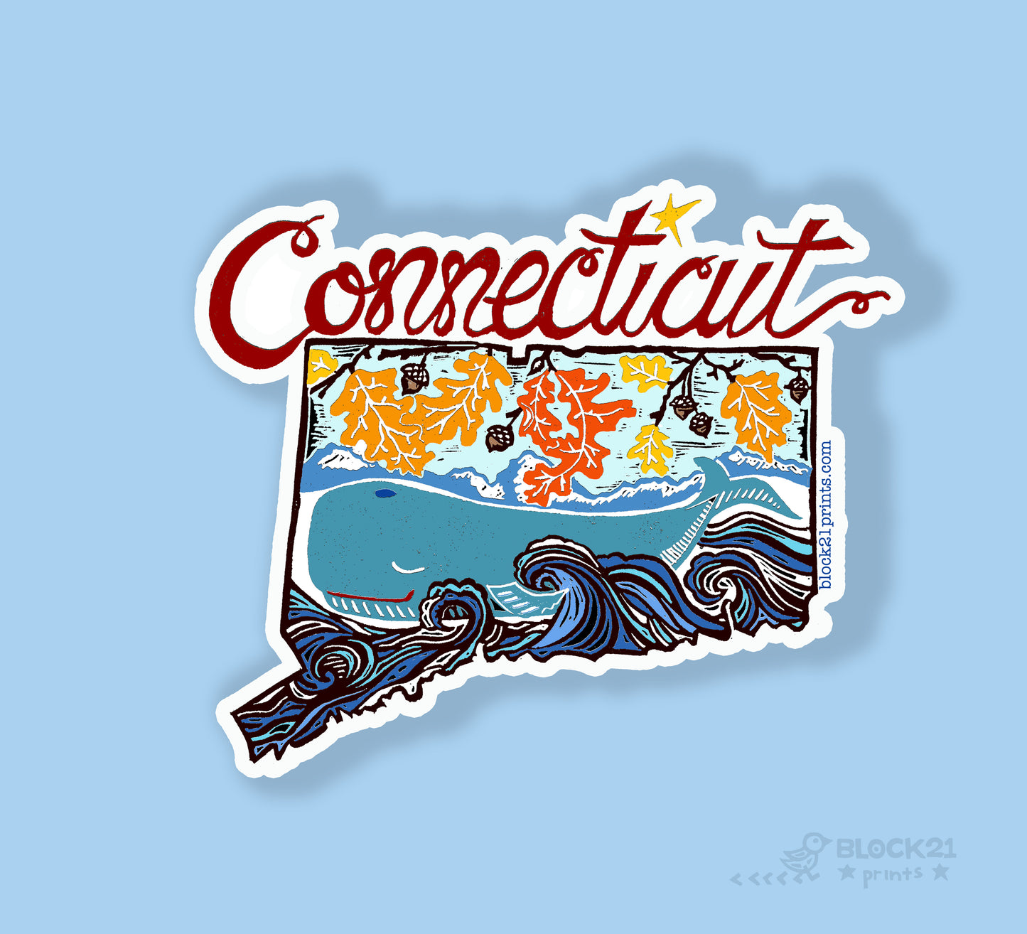 Connecticut State Die Cut Vinyl Sticker