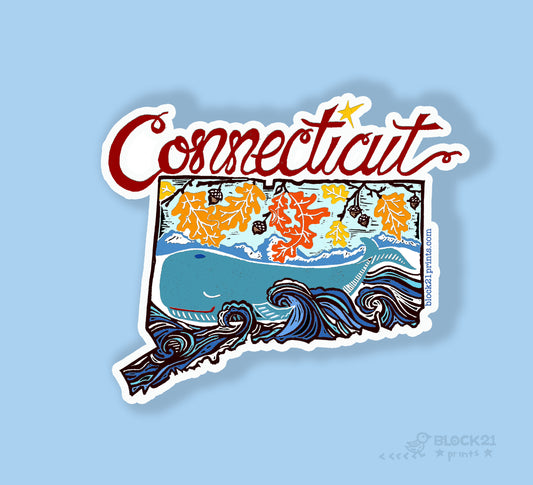 Connecticut State Die Cut Vinyl Sticker