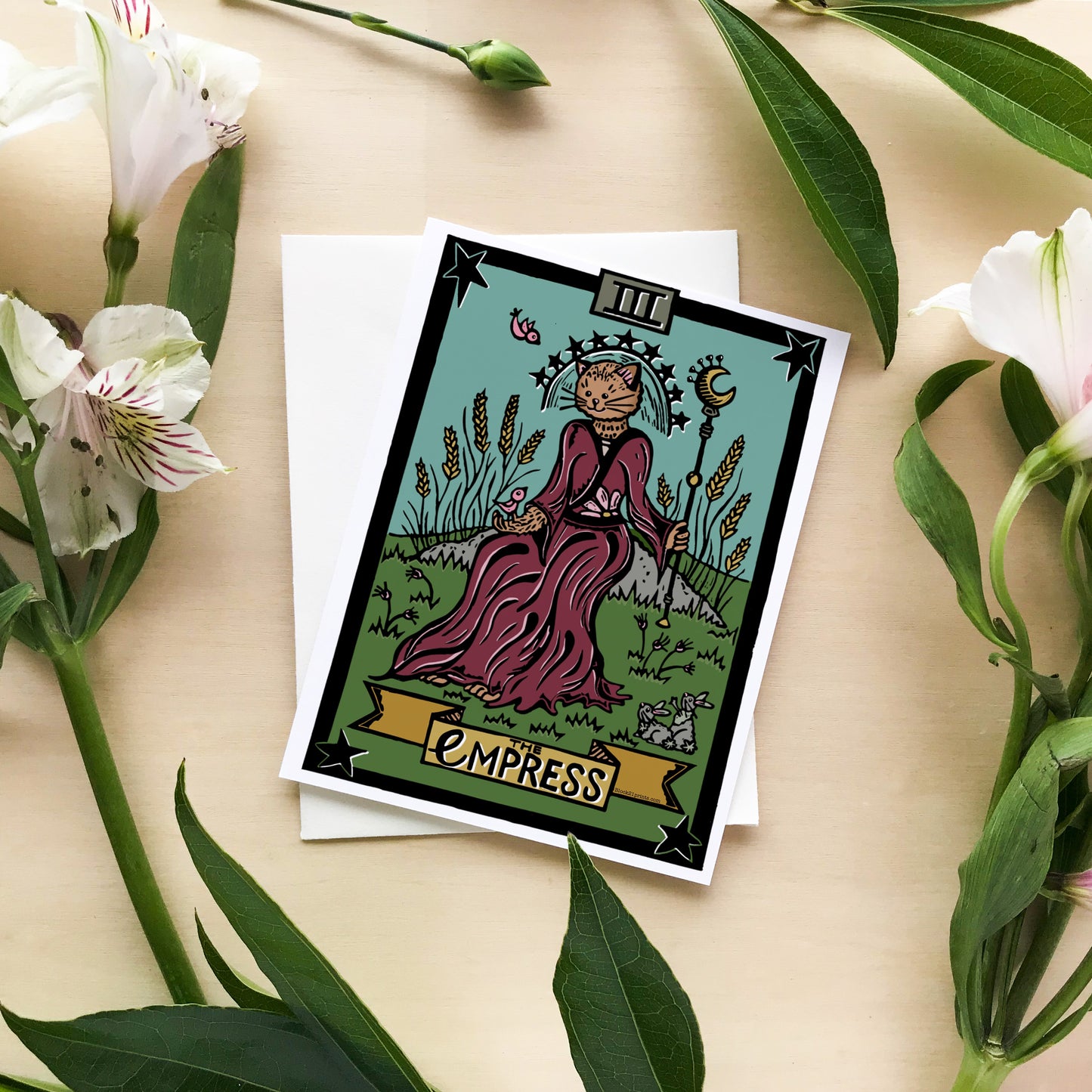 The Empress Tarot Blank Greeting Card 4" X 6"