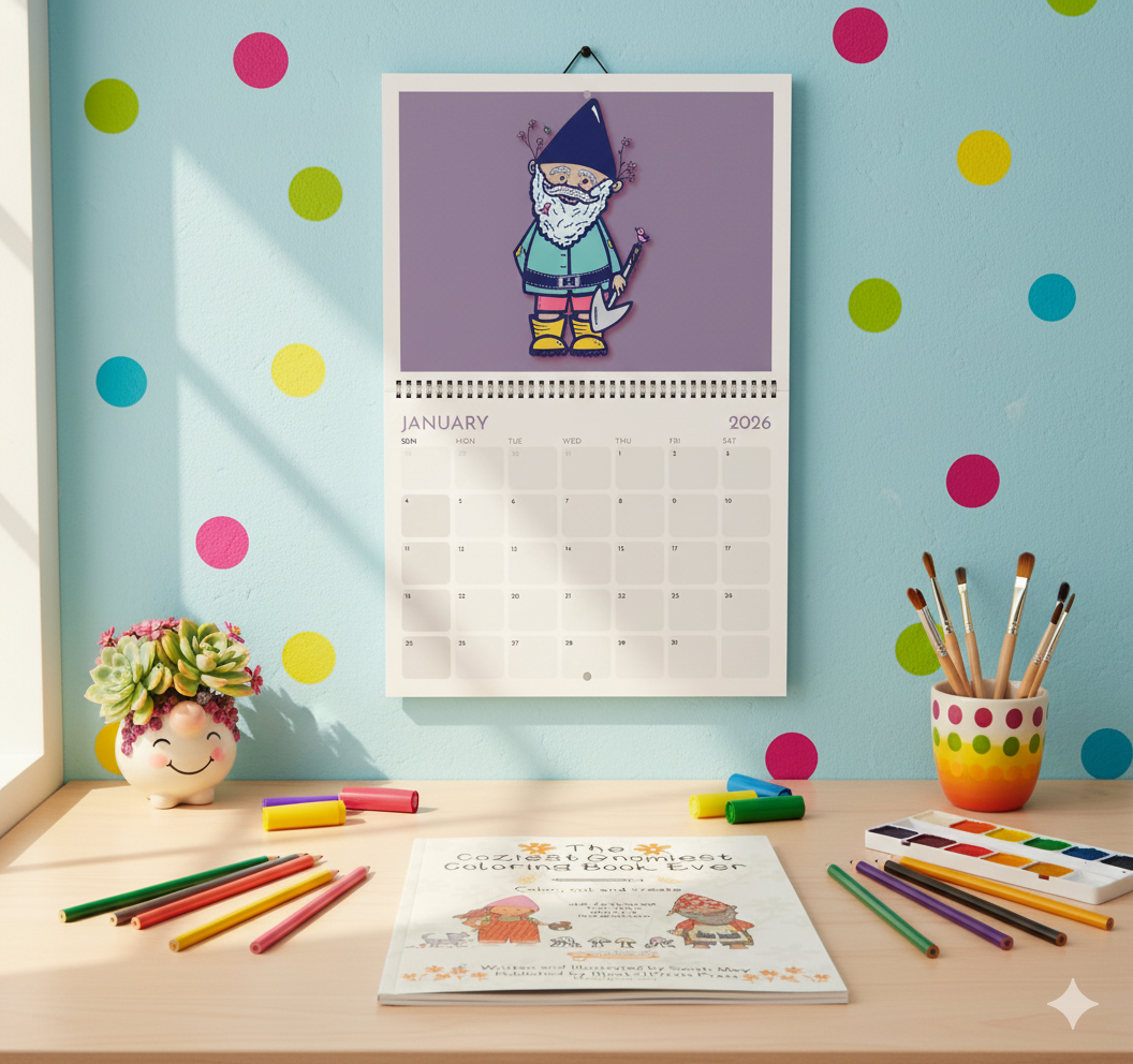 2026 Gnome Wall Calendar | 12-Month Wall Calendar - FREE SHIPPING
